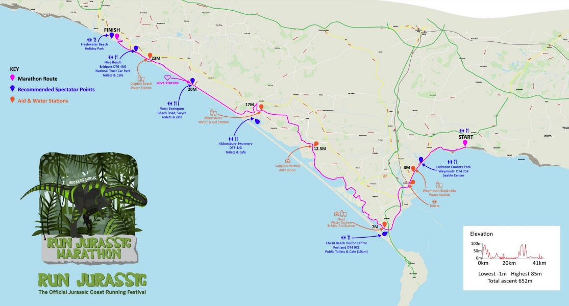 Jurassic Marathon Route Map 